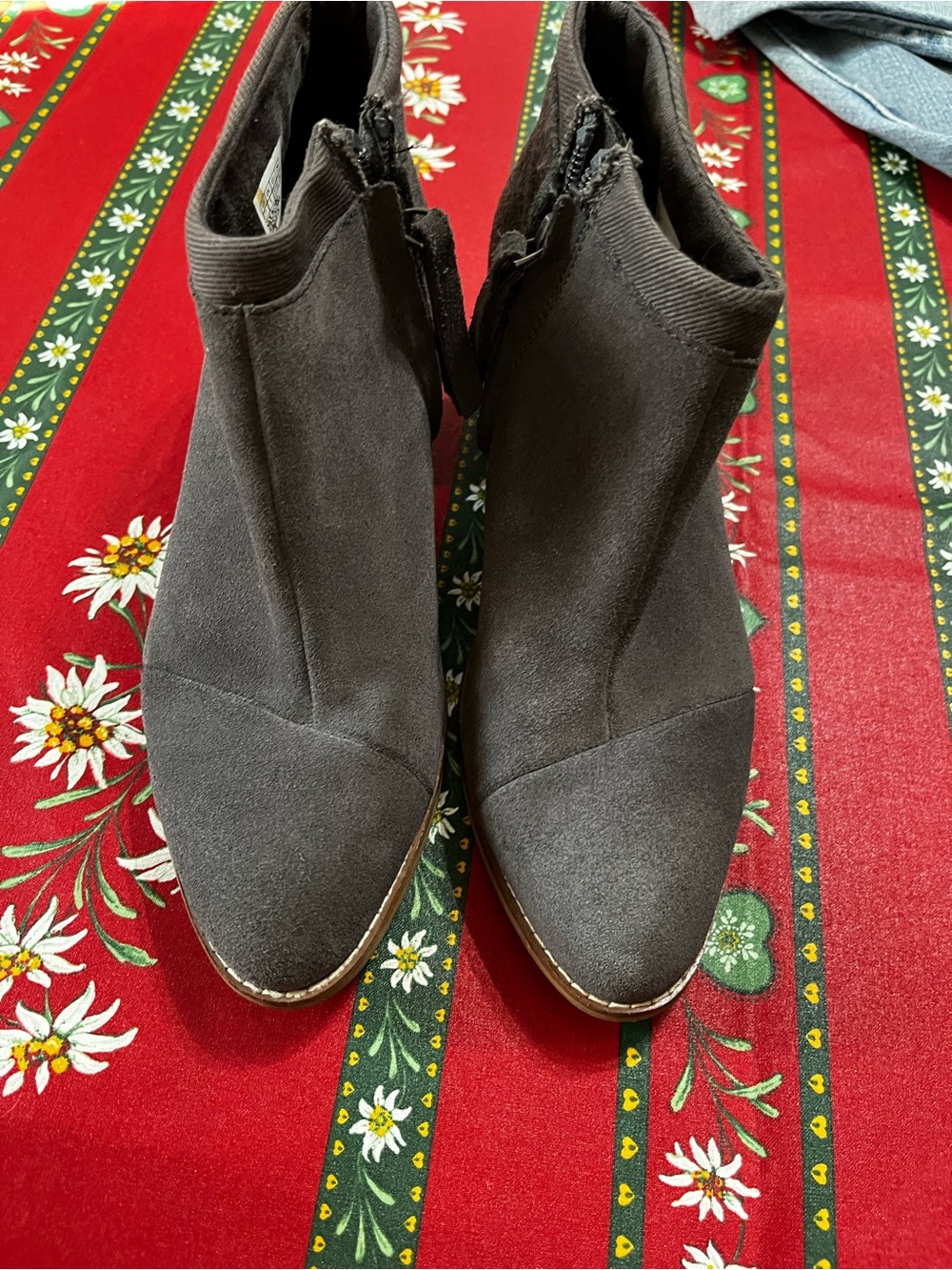 Toms Women's Ankle Booties in Charcoal Gray Suede